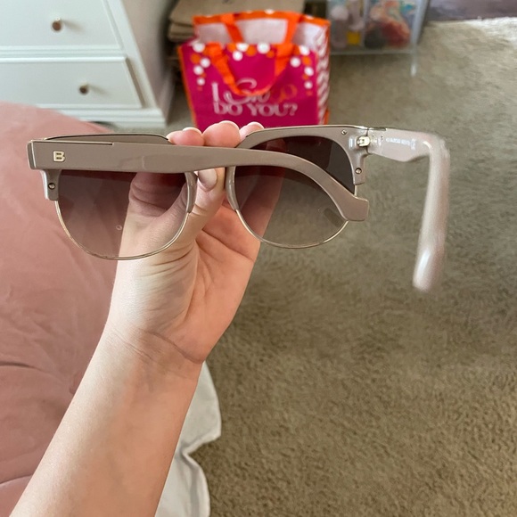 Balenciaga Pink Rose Mauve Blush Creme Gold Rim Sunglasses - Picture 6 of 9